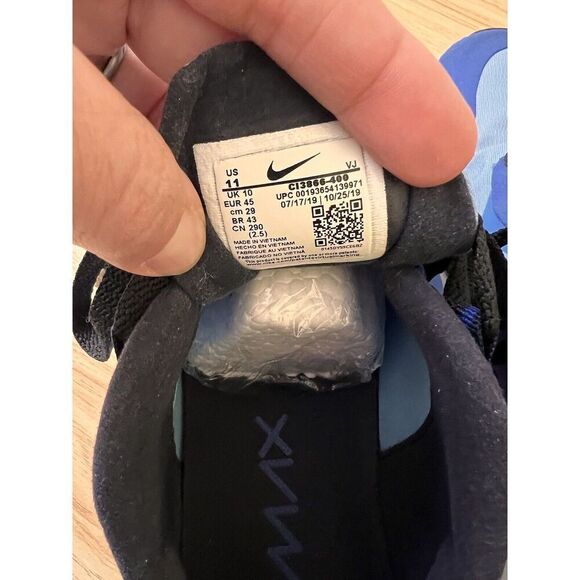 Nike Air Max 270 React Pacific University Hyper Blue Sneakers Men’s 11 EUC - Picture 8 of 11